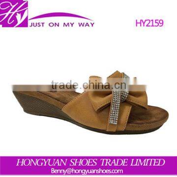 HY2159 free sample latest summer lady wedge heels sandals