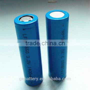 3.2v 1400mah 18650 cylinder lifepo4 battery cell