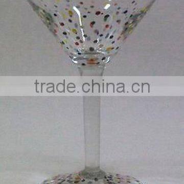 High quality hand painted cocktail martini glass,drinking glassware