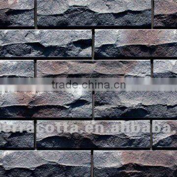 black terracotta wall tile