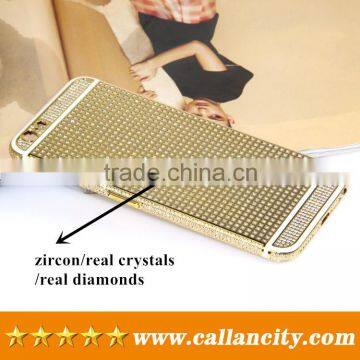 Wholesale price custom gold design for iphone 6s gold diamond housing