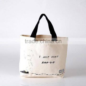 Durable in use best selling blue white canvas bag