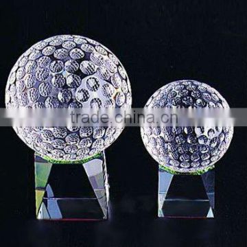 pure crystal golf ball with base for desk decorations(R-0739