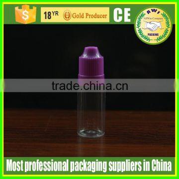 hot selling 10ml pet e-juice dropper bottle with long thin tip