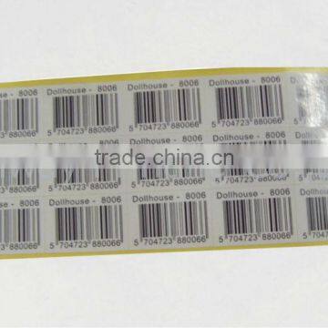 Custom design bar code label/ sticker self adhesive at the cheapest price