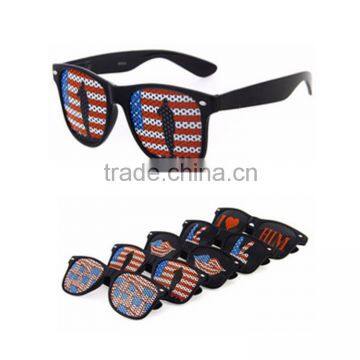 2015 cheap plastic pinhole custom sunglasses