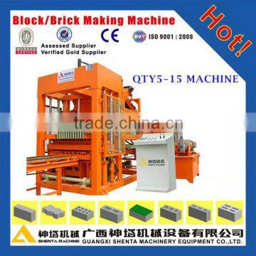 Ethiopia QTY5-15 hollow concrete cement brick/ block making machine