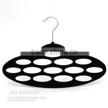 The HEAD black flocked 14 ps scarf hanger,oval scarf hanger