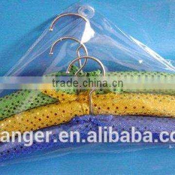 15" Padded Hanger , Cheap Gridding Clothe Hanger ,mesh Top Hanger