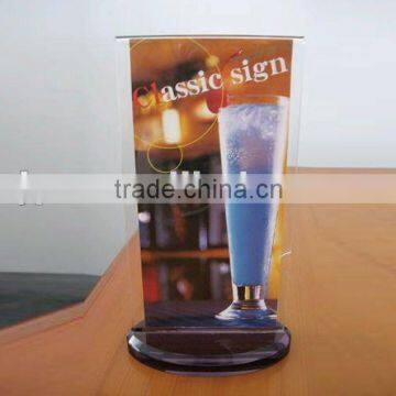 based designed desktop acrylic table stand menu holder