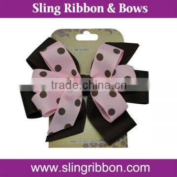 Handmade Polka Dot Ribbon Hair Clips For Women