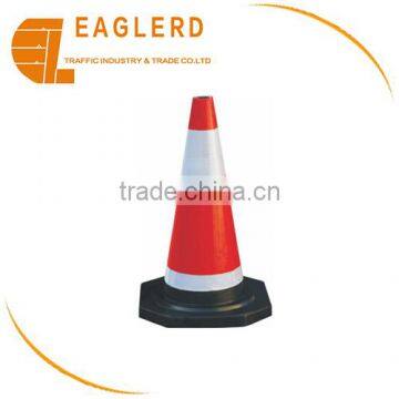 70cm reflective rubber traffic cone with reflective tape