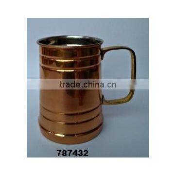 Copper Metal Beer Mug With Brass Handle,Moscow Mule Mugs lacquered