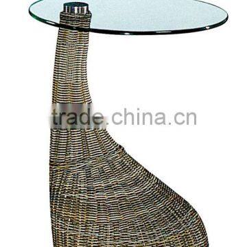 Rattan Base Tea Table Design