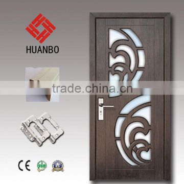 2015 China wood mdf pvc door wooden interior commercial wooden doors with glass