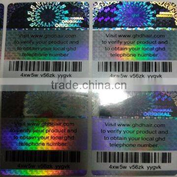 Barcode anti-fake holographic label