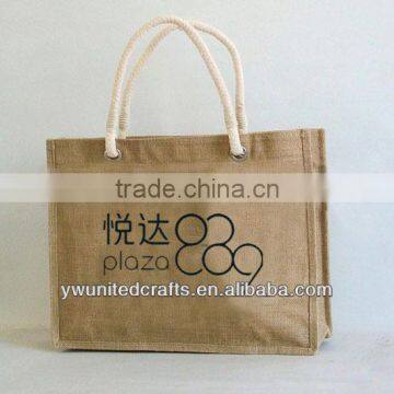 Promotion folding shopping jute bag collapsible shopping bag