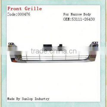 Toyota hiace narrow body parts lowroof hiace front grille #000476 for hiace van,toyota commuter ,KDH200