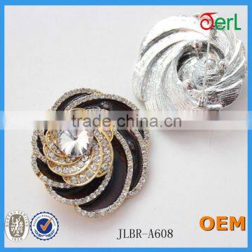 Wholesale gem flower crystal jewelry brooch pin ladies for wedding clothing decoration