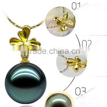 Elegant Silver Beads Charms Nature Butterfly Pearl Pendant