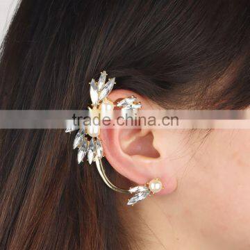 Trendy pearl diamond jewelry earring women