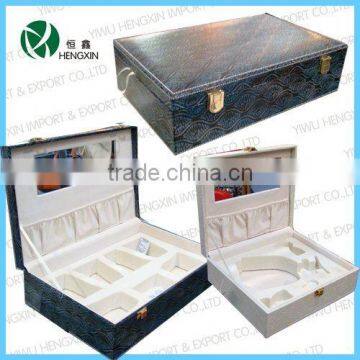 faux leather case boxes for jewerly , cosmetic case box,cosmetic case packing,faux leather box large