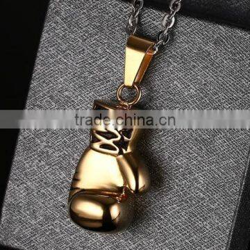 The European and American fashion sautoir 18 k gold pendant Men's stainless steel fists pendant