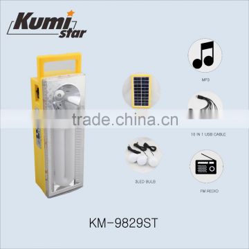 KM-9829ST solar led rechargeable emergency light