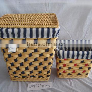 set of 2 willow and woodchip laundry baskets