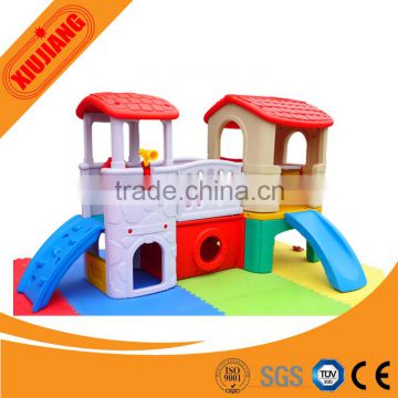 Kids party club and game center children plastic slide playhouse