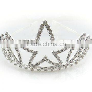 Dazzling fashion crystal elegant star tiara crown