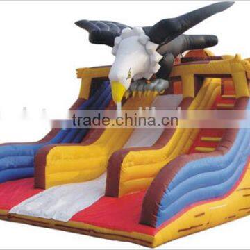 Hola eagle inflatable slide/commercial inflatable slide/inflatable double lane slip slide