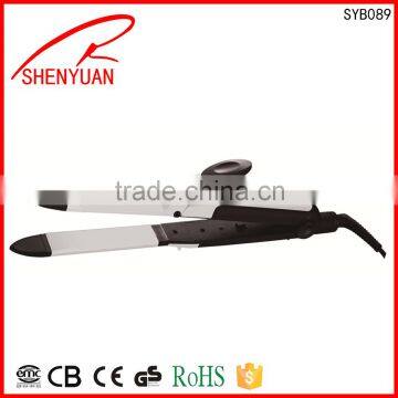 Low price pro 2 in 1 hair straightener iron aluminous cememic coating plate hot salon tools