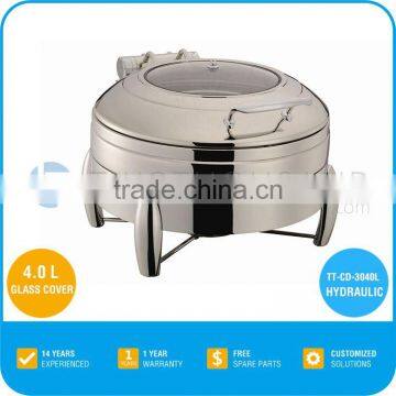 Chafing dish burner - 4 L, Glass Cover, Hydraulic Hinge, TT-CD-3040L