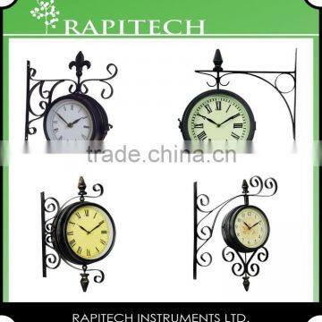 12 Inch Garden Polyresin Clock Thermometer