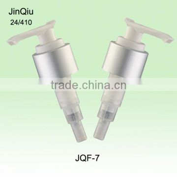 24mm silver aluminum hand lotion dispenser pump, plastic treatment pump