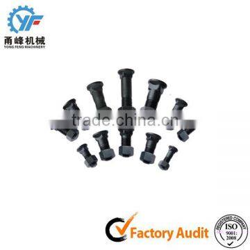 Bolts and nuts used for excavator cutting edges