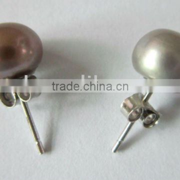 real/genuine oval shape pearl earrings