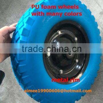 wheelbarrow's pu foam tire with many color