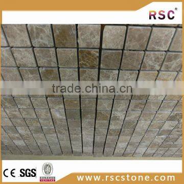  China square dark emperador brown marble mosaic tile