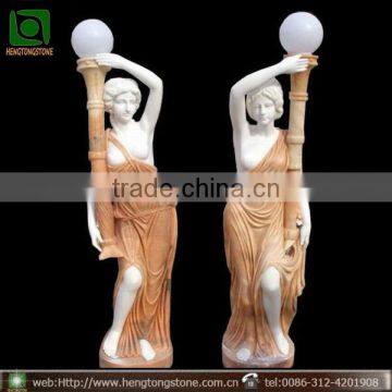 Carved Marble Lady Sculpture Lamp