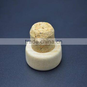 100 % Nature Cork With Solid Wooden Covers Stopper photo-6