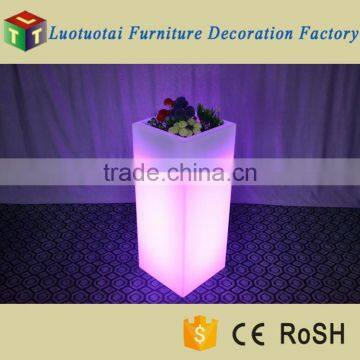 45*45*110cm Square Tall PE Plastic Outdoor LED Light up Flower Pot for Garden Decor photo-2