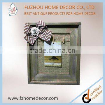 Fashion New Style Antique Wooden Frame With Hemp Rope and Wood Clips Decor of Metal Letter photo-2