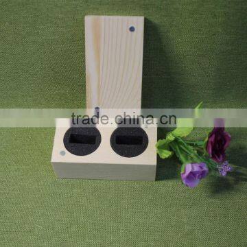 2017 New Arrival Top Grade Quality Handmade Unfinished Wooden Jewelry Gift Packing Box for Two Rings With EVA and Magnet photo-2