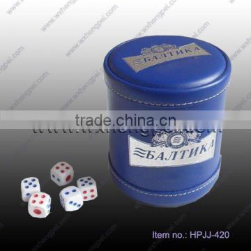 Leather dice cup customized design logo bar dice cup