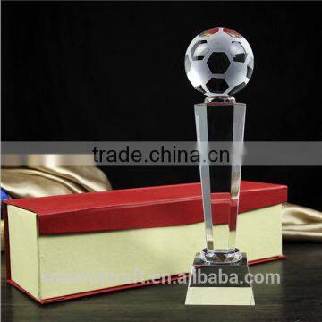 High Quality Fantasy Football Soccer Clear Crystal Trophies