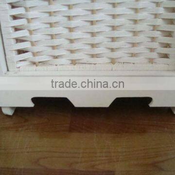 Modern Design White Wooden Cabinet With 2 Wave and 2 Wooden Drawers photo-5