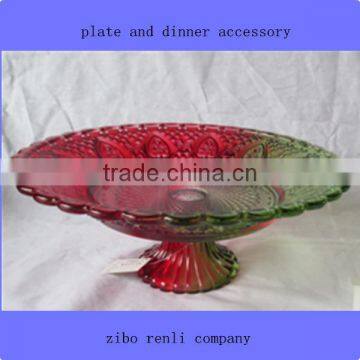 Colored Footed Glass Plate