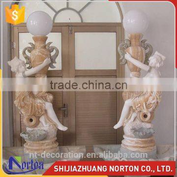  2017 hot sale stone Lady hug flower pot sculpture for sale NTMS-050Y